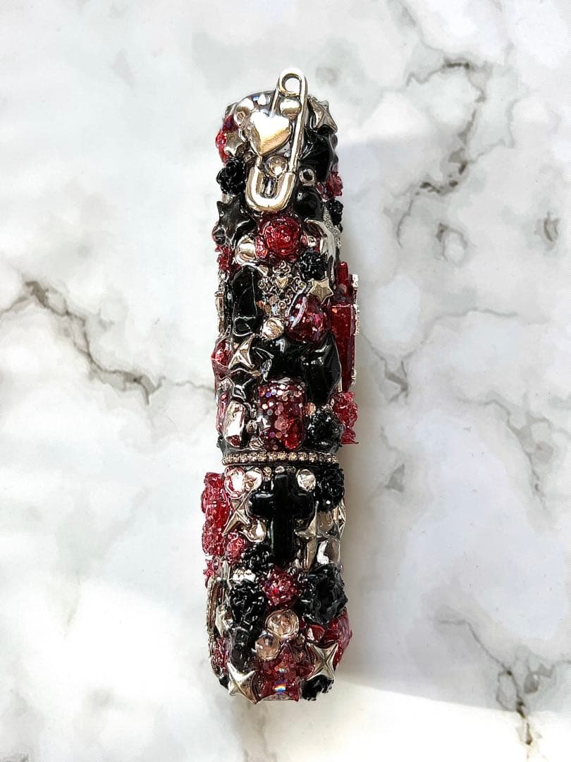 IQOSイルマワンケースデコIQOSデコシガレット電子タバコ全面埋め尽くし黒赤