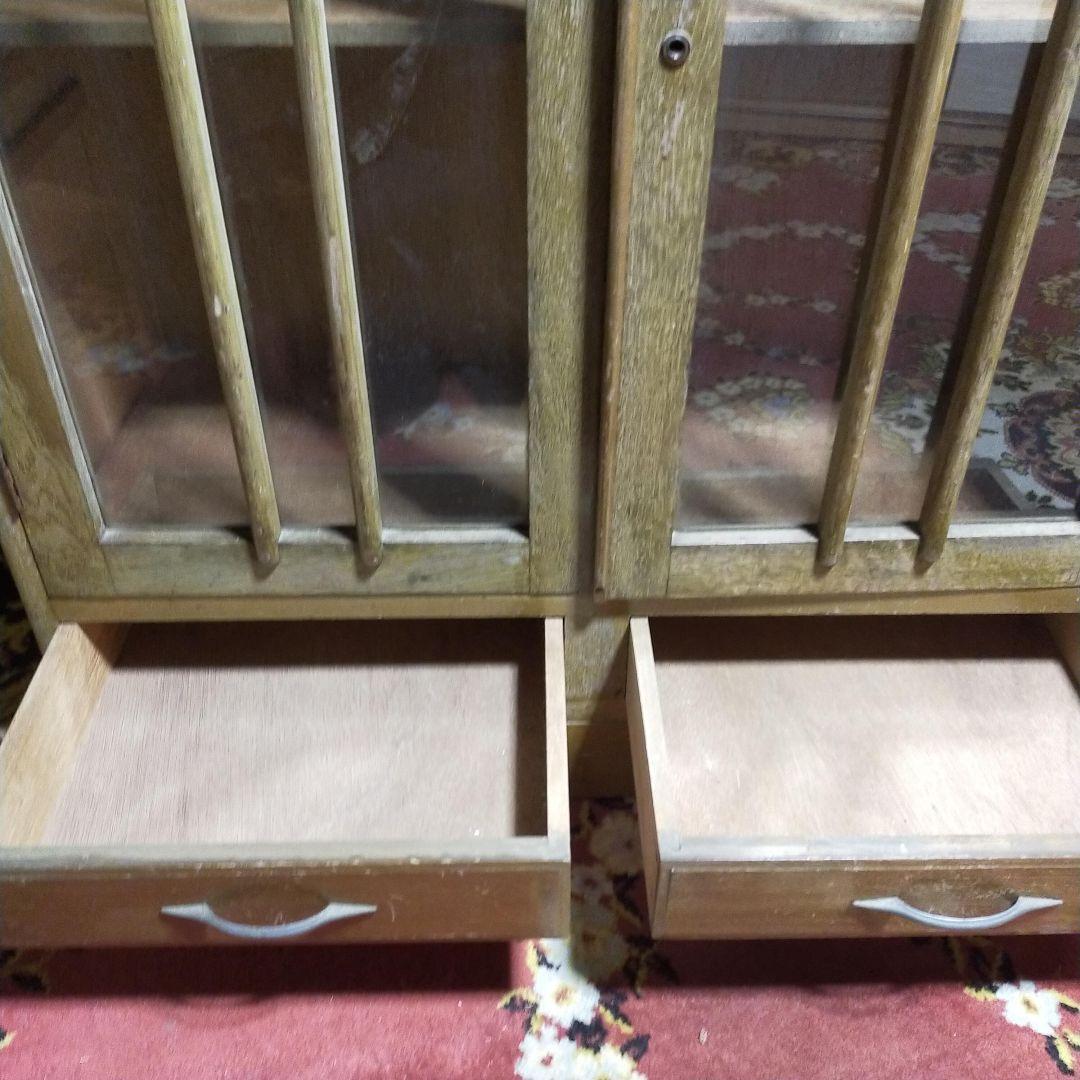 最終価格　木製キャビネット　ヴィンテージ家具　ガラス扉付き　昭和レトロ