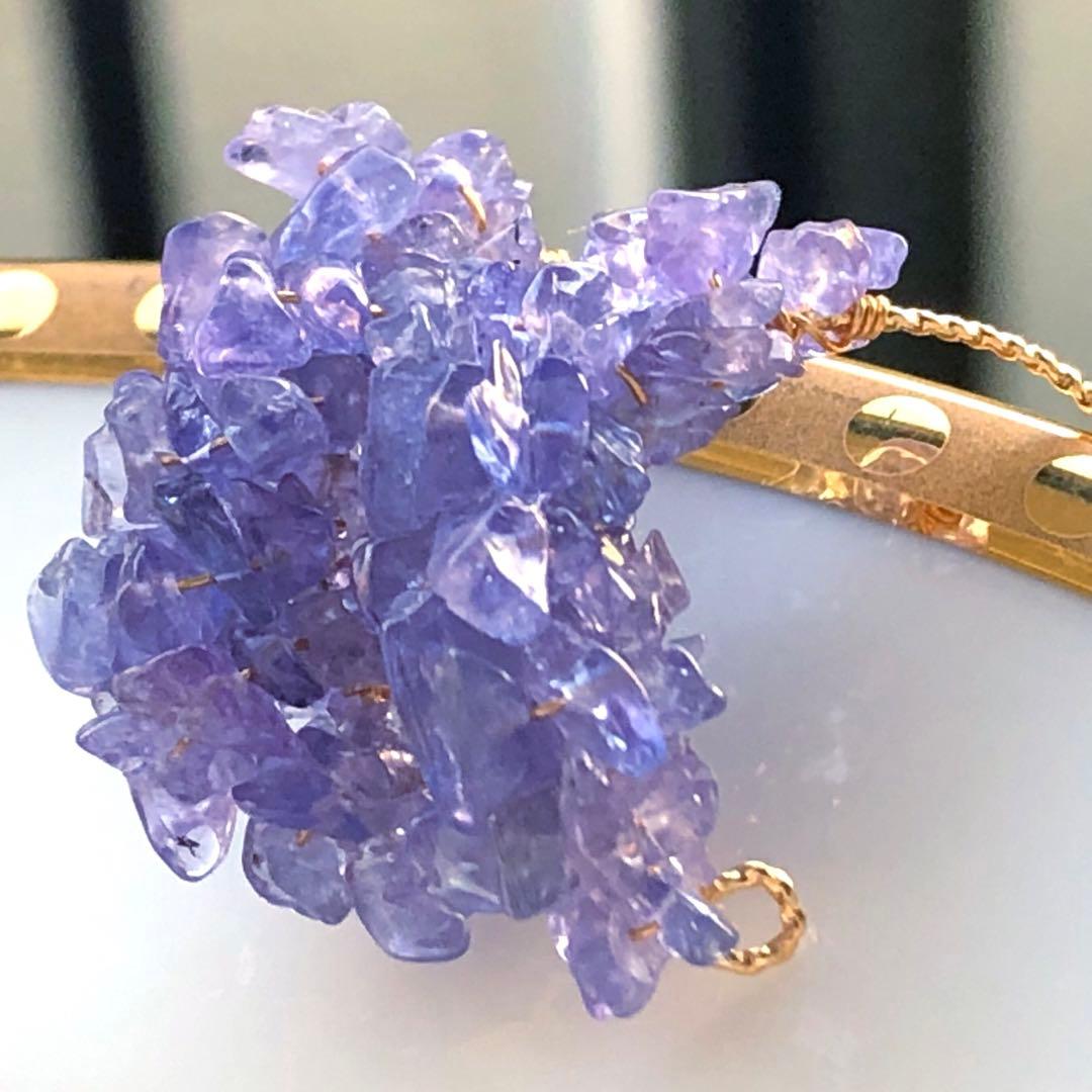 天然石☆ブルーグリーンオパライズドウッド×高品質アクアマリンのピアス14kgf
