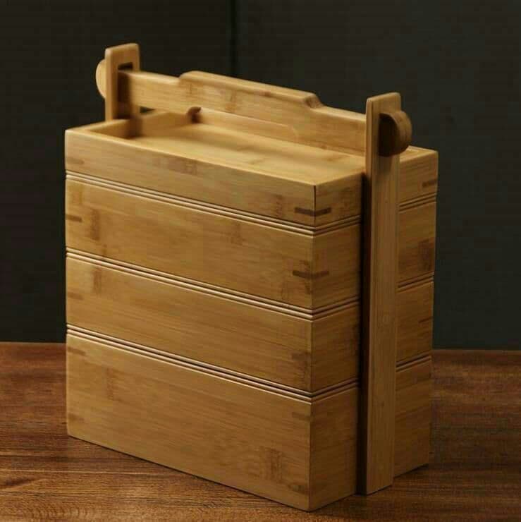 民芸職人手作り 収納ケース 竹製 茶道具 ピクニック 小物入れ籠 弁当箱7