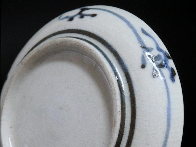 古伊万里　染付　竹笹の図　２寸半皿　豆皿　E596AS-CUh