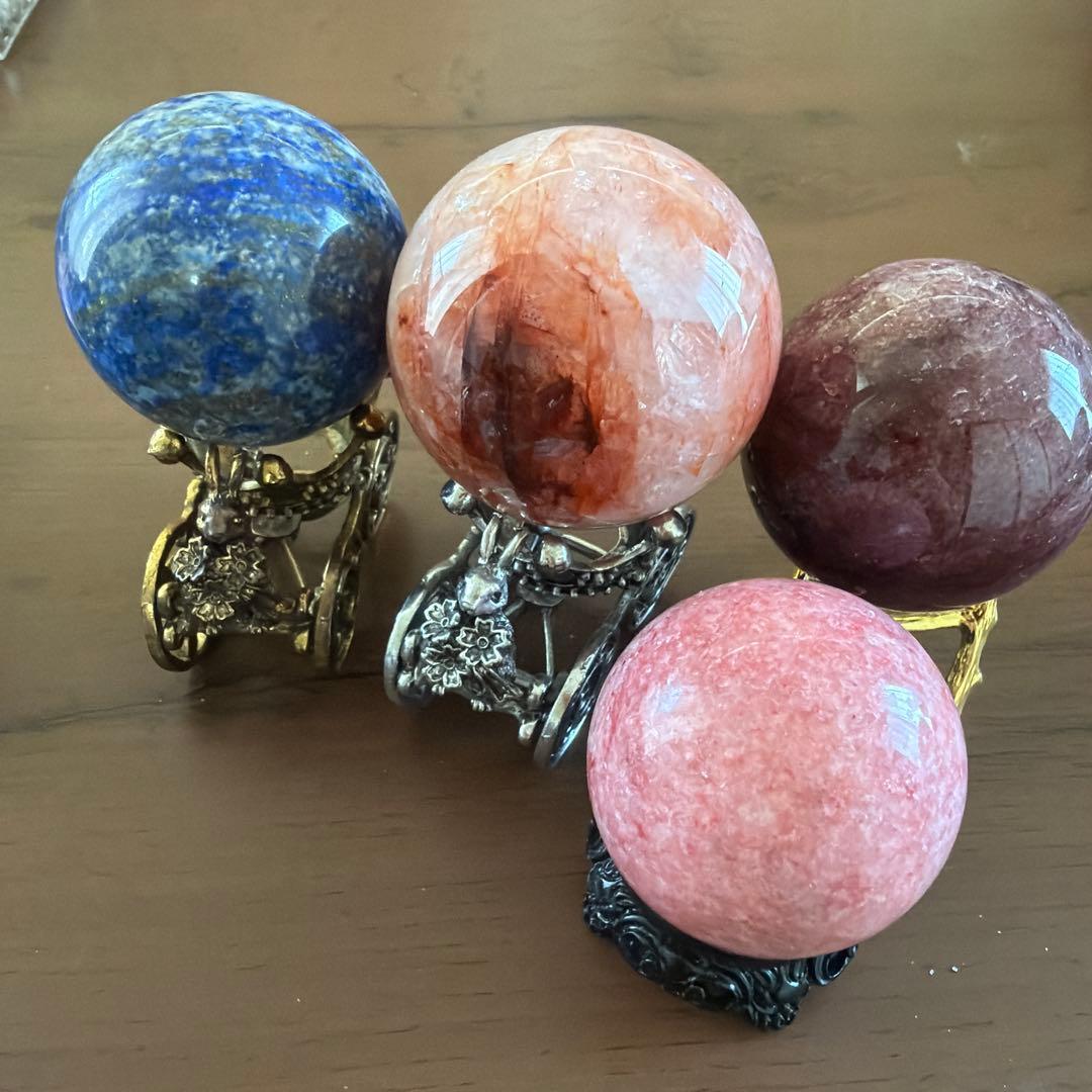 天然石スフィア、原石、レジンの置物他まとめ売りセット