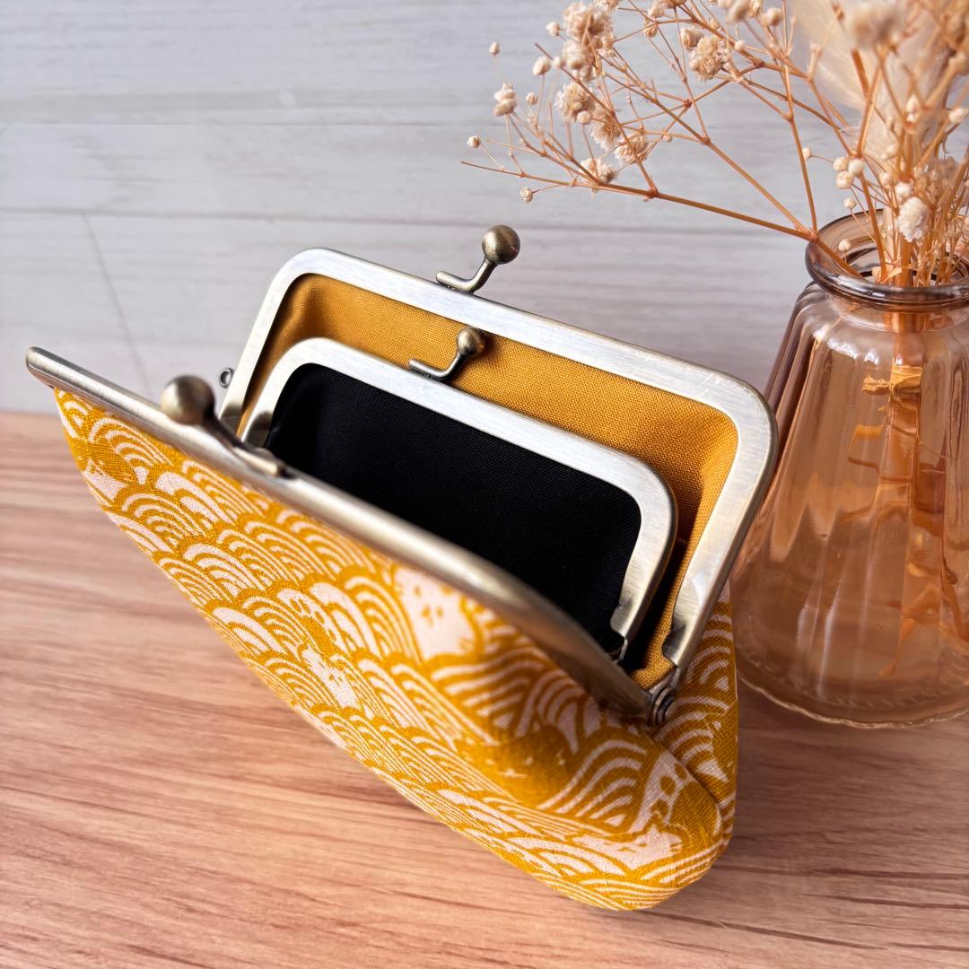 ちか太郎　親子がま口まミニ財布３点　ハンドメイド