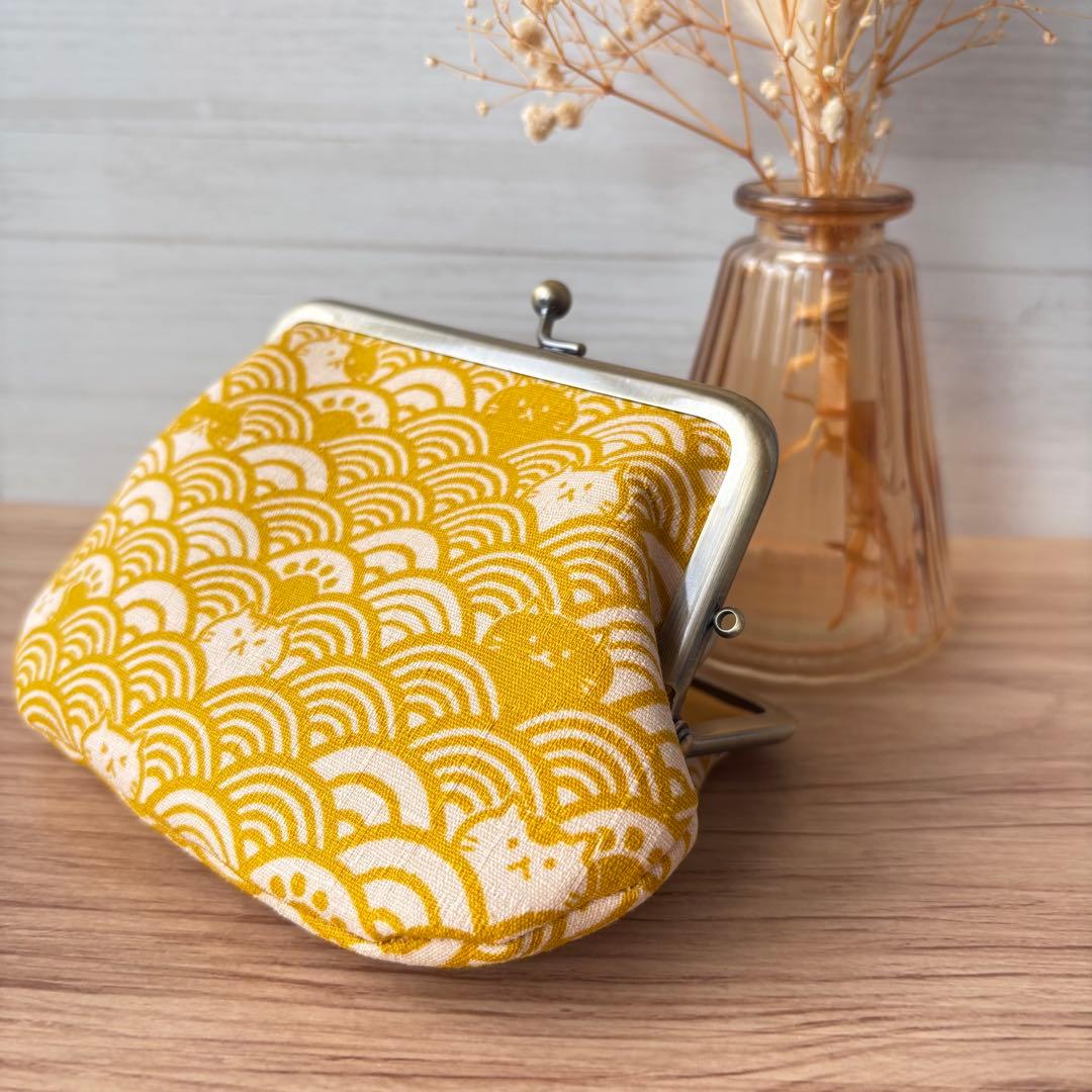 ちか太郎　親子がま口まミニ財布３点　ハンドメイド