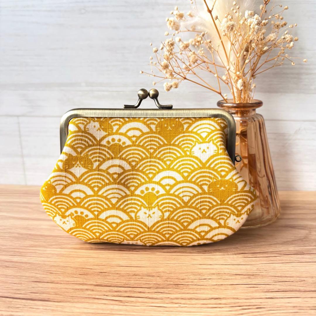 ちか太郎　親子がま口まミニ財布３点　ハンドメイド