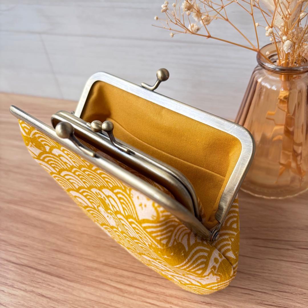 ちか太郎　親子がま口まミニ財布３点　ハンドメイド