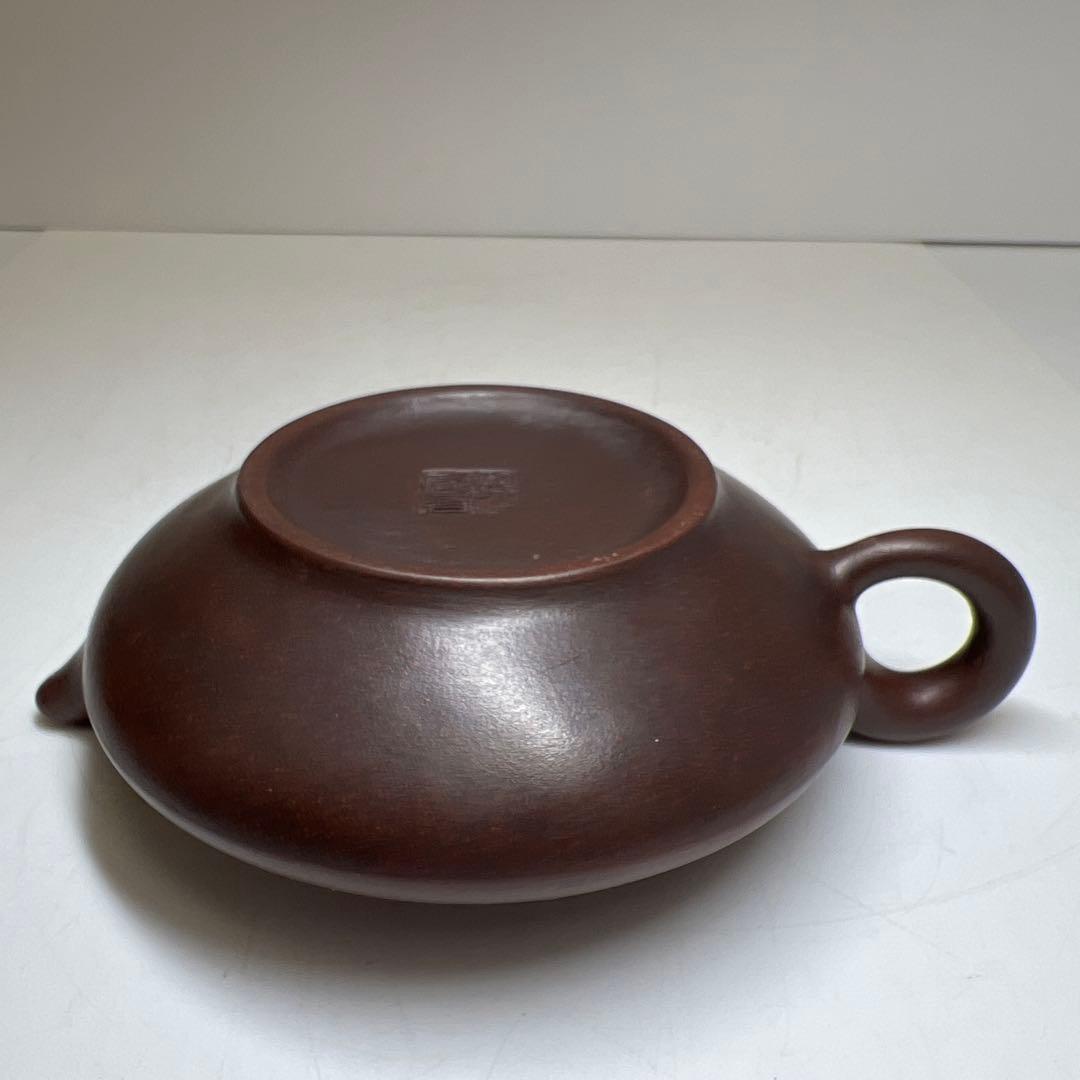 中国古玩　在銘朱泥急須　木箱付　幅約17㎝　東Y8-0205☆2Fタサオ