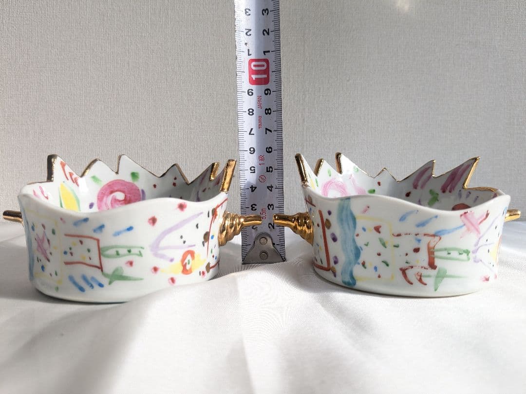 川口淳 色絵金彩 カップ 2客セット