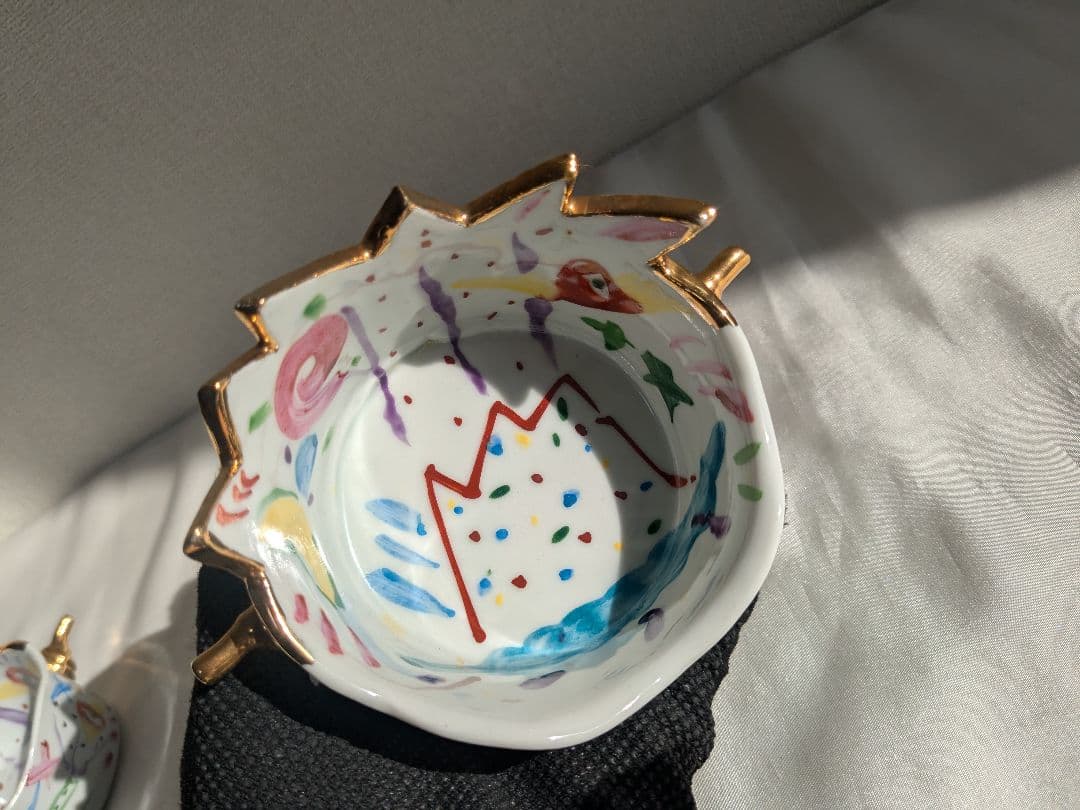 川口淳 色絵金彩 カップ 2客セット