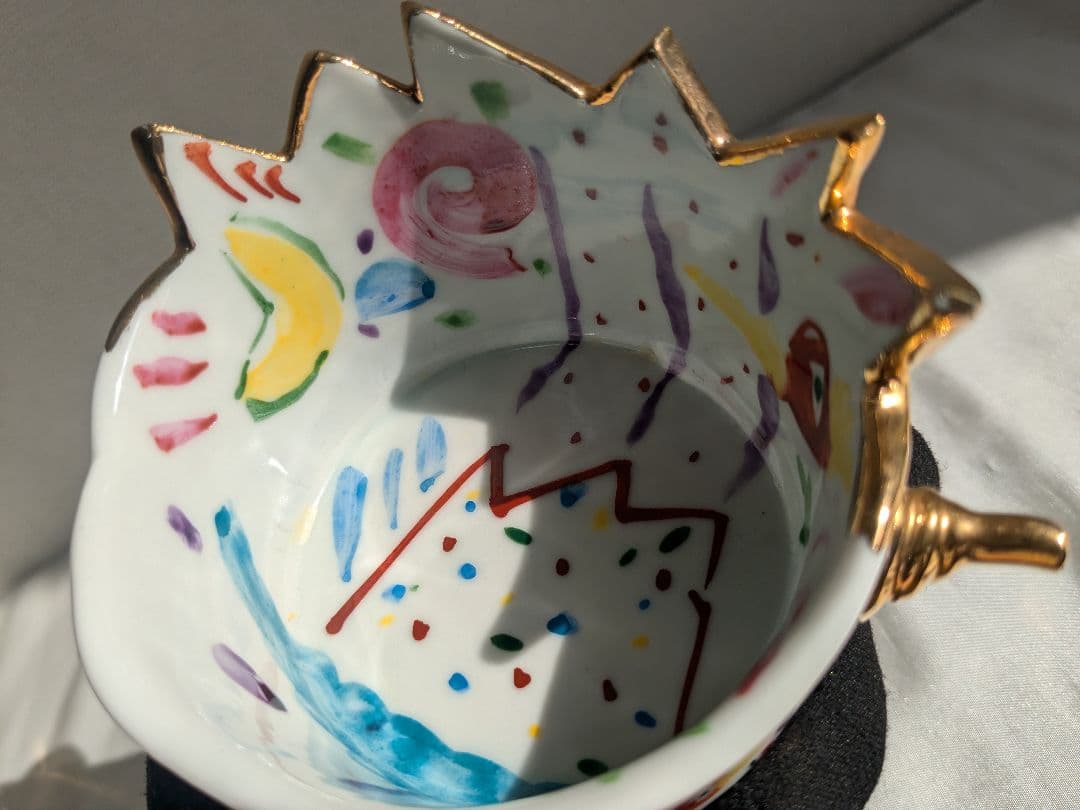 川口淳 色絵金彩 カップ 2客セット