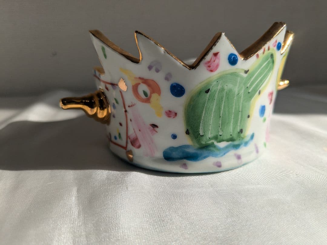 川口淳 色絵金彩 カップ 2客セット