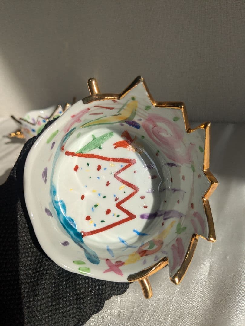 川口淳 色絵金彩 カップ 2客セット