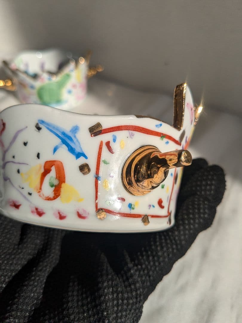 川口淳 色絵金彩 カップ 2客セット