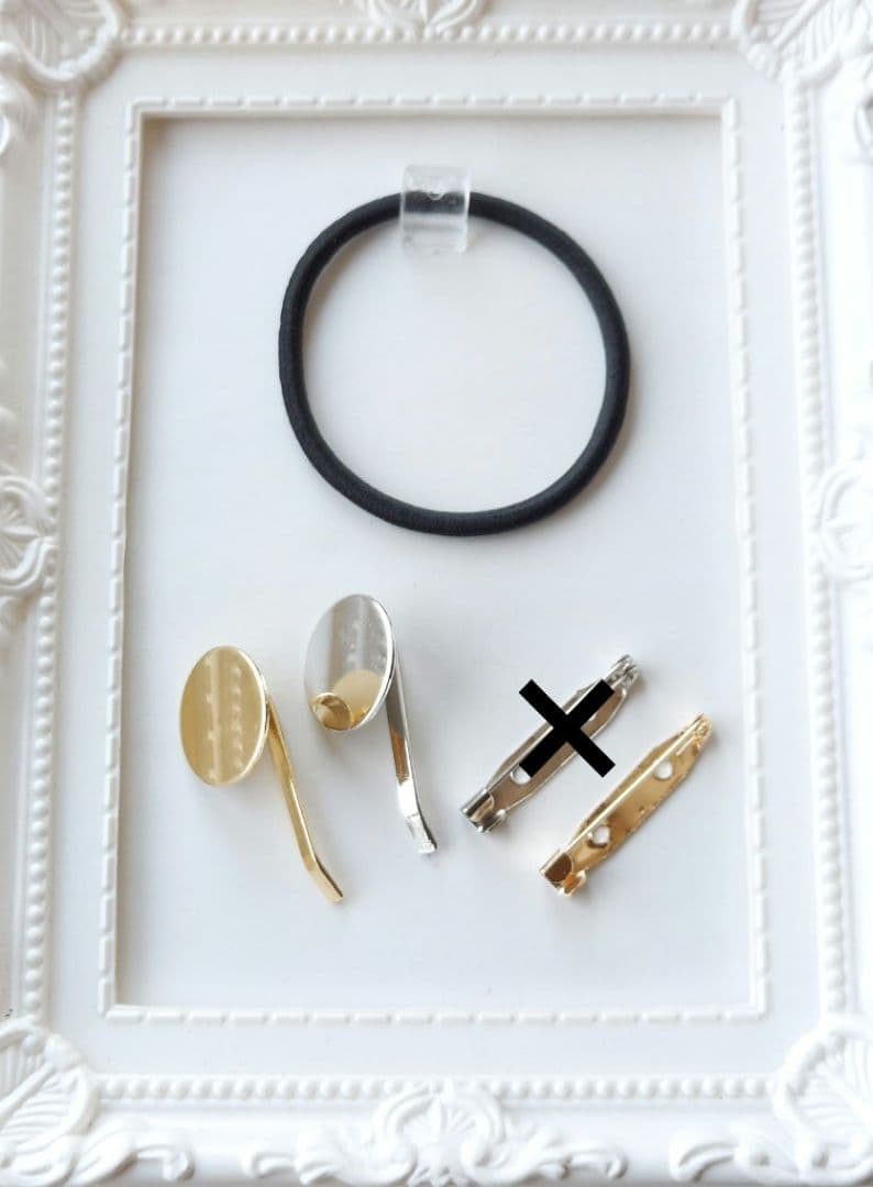 【1504】レジン　マトリカリア　ヘアゴム　ポニーフック　ブロ―チ　ハンドメイド