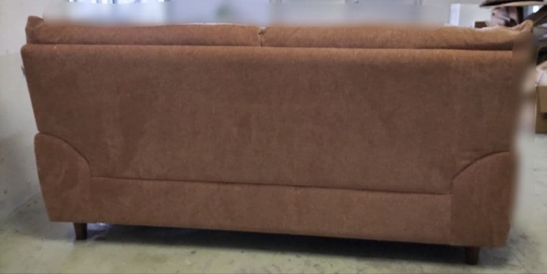 ブラウンファブリック2人掛けソファ【直接お引き取りのみ】