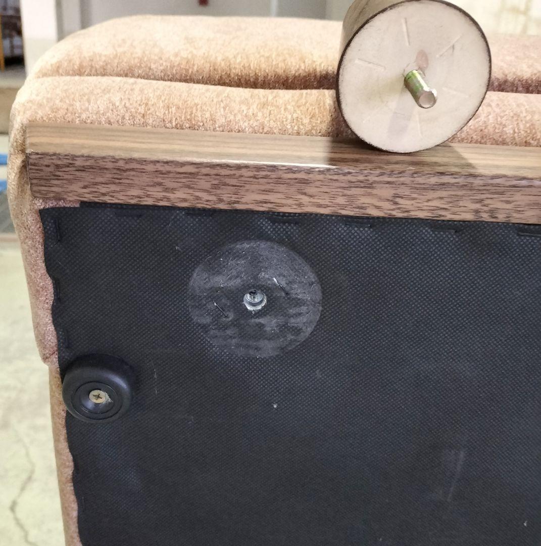 ブラウンファブリック2人掛けソファ【直接お引き取りのみ】