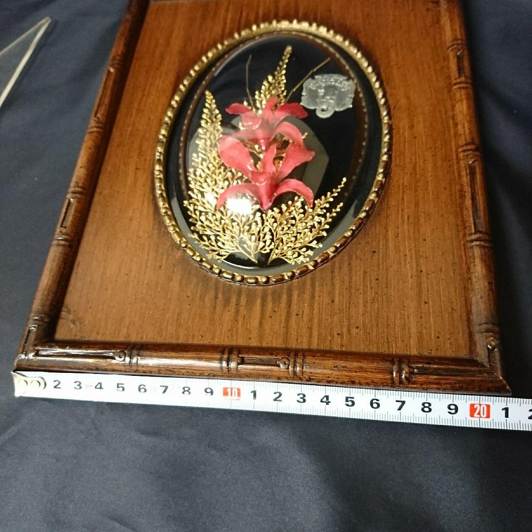 本物の花フレーム入り リーフ インテリア 壁掛け 24K GOLD　◯◯