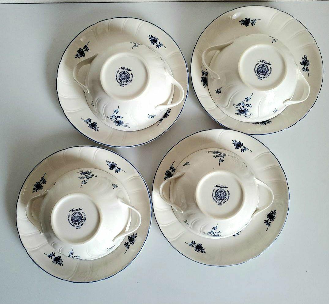 ノリタケ　クラフトーン　スープカップ&ソーサー　4点セット