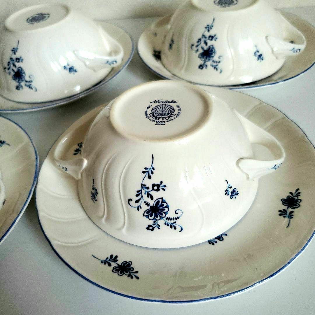 ノリタケ　クラフトーン　スープカップ&ソーサー　4点セット