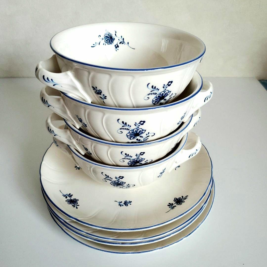 ノリタケ　クラフトーン　スープカップ&ソーサー　4点セット