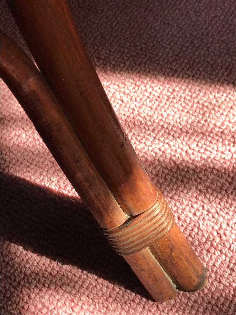 ヴィンテージ ラタン 籐家具 チェア 1脚 古家具 古家具 クッション付き