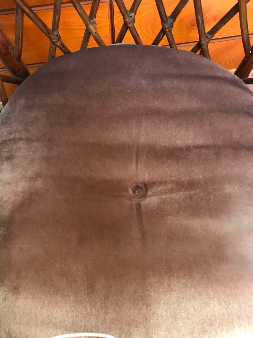 ヴィンテージ ラタン 籐家具 チェア 1脚 古家具 古家具 クッション付き