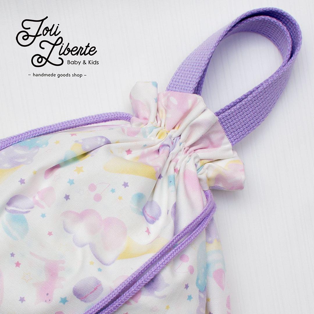 【ゆめかわスイーツねこ×ラベンダー】レッスンバッグ·体操着袋·上履き袋3点セット