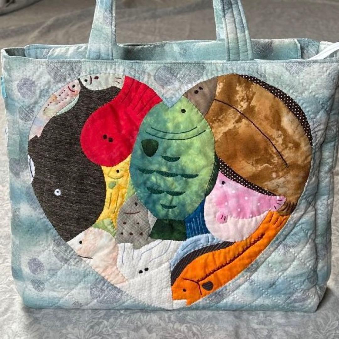 トートバッグ　♡のおさかなパッケージ