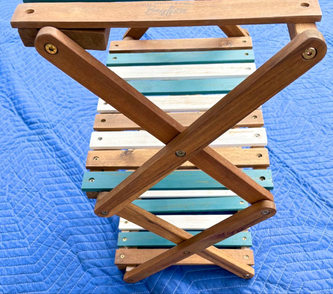 【美品】BAYFLOW 3段ラック 折りたたみ キャンプ 木製 西海岸デザイン