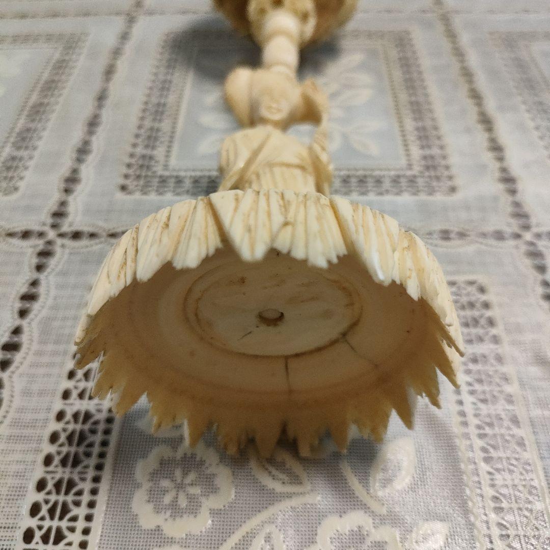 \"アンティーク\" 多層天球 牙製天女台座付