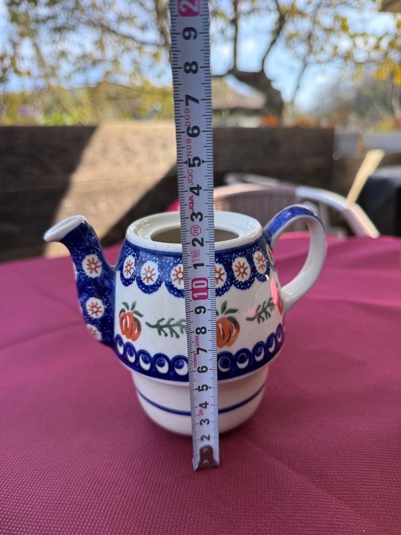 ハンドメイド ポーランド食器 ティーポット＆カップ A-7