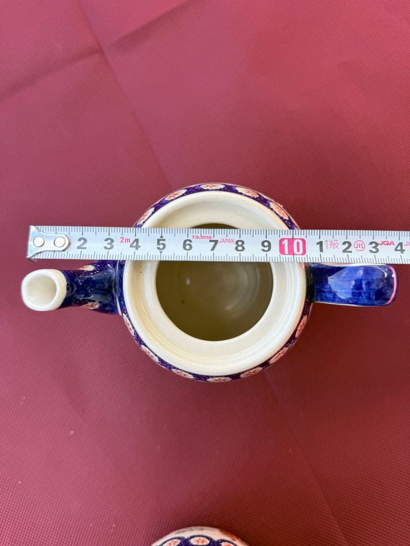 ハンドメイド ポーランド食器 ティーポット＆カップ A-7