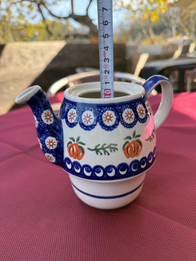 ハンドメイド ポーランド食器 ティーポット＆カップ A-7