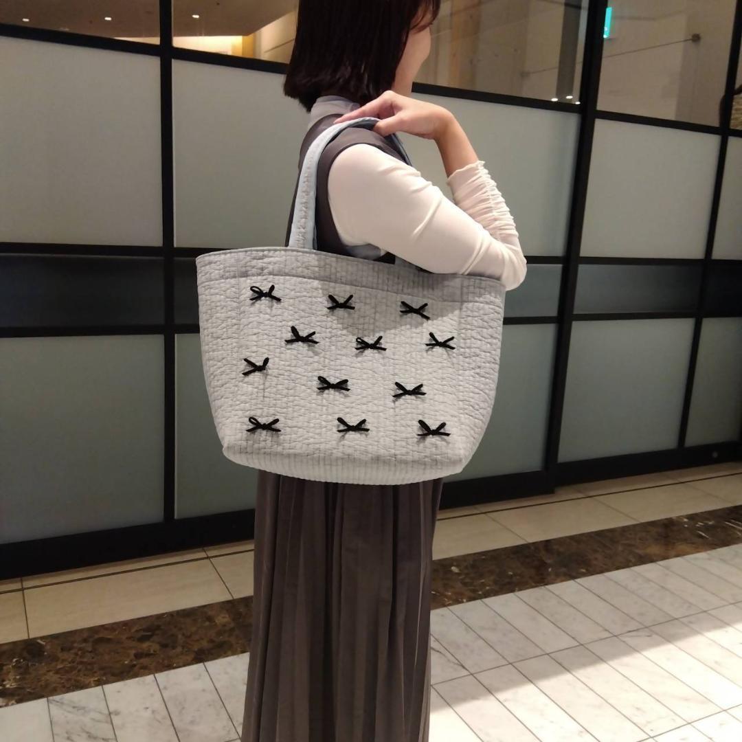 bias ライラック☆オフィストート☆ ダークグレー ヌビバッグ　通勤