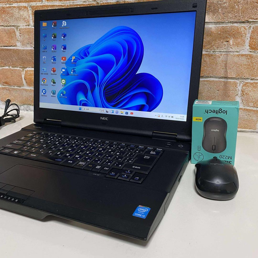 NEC ノートPC 高速起動SSD Windows 11 オフィス2024年入り