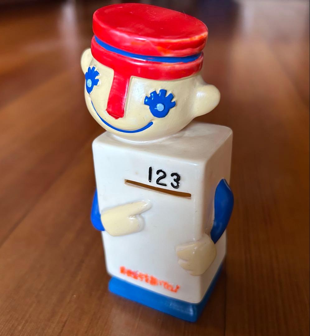 昭和41年頃 郵便局 ナンバーくん 貯金箱 手塗り ソフビ人形 郵便番号