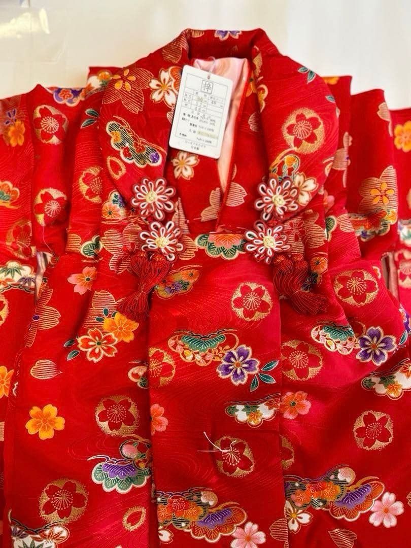 七五三 3才祝着セット新品未使用品　赤きもの&被布セット　草履巾着