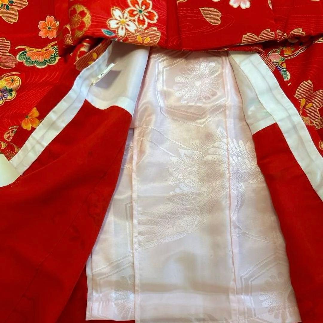 七五三 3才祝着セット新品未使用品　赤きもの&被布セット　草履巾着