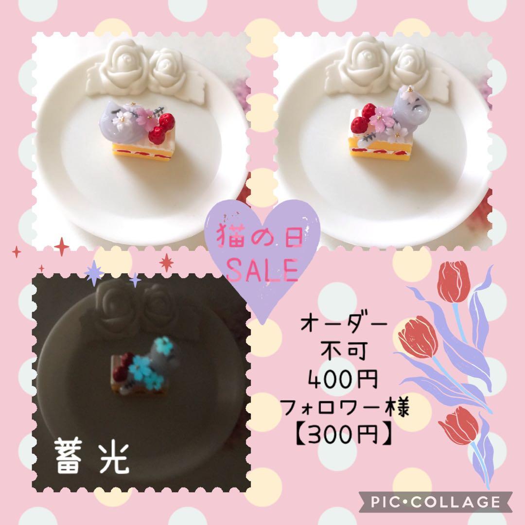 ショートケーキとおすわりねこちゃん　さばとら×桜