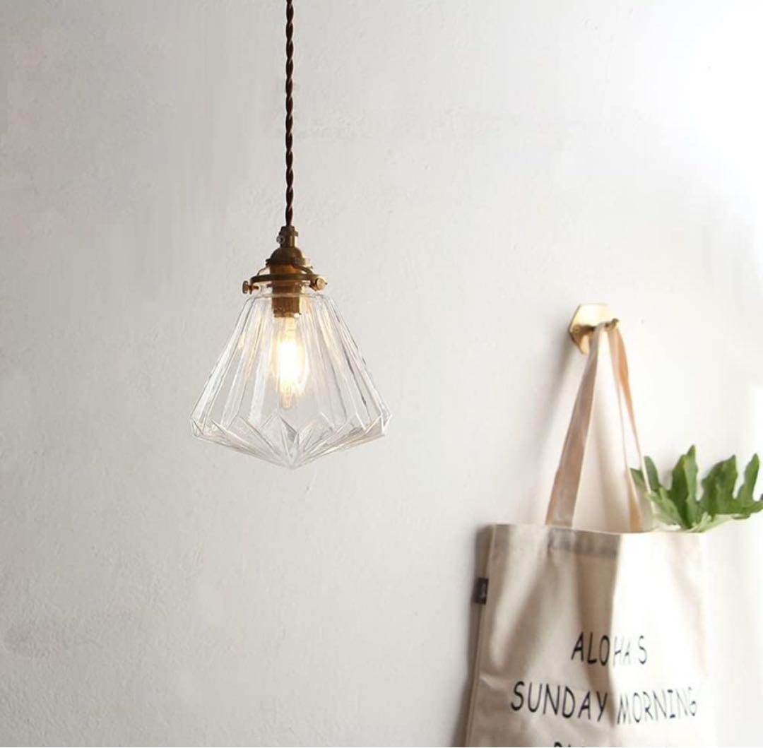 ペンダントライト ダイヤモンド型 おしゃれ レトロ 天井照明 アンティーク317