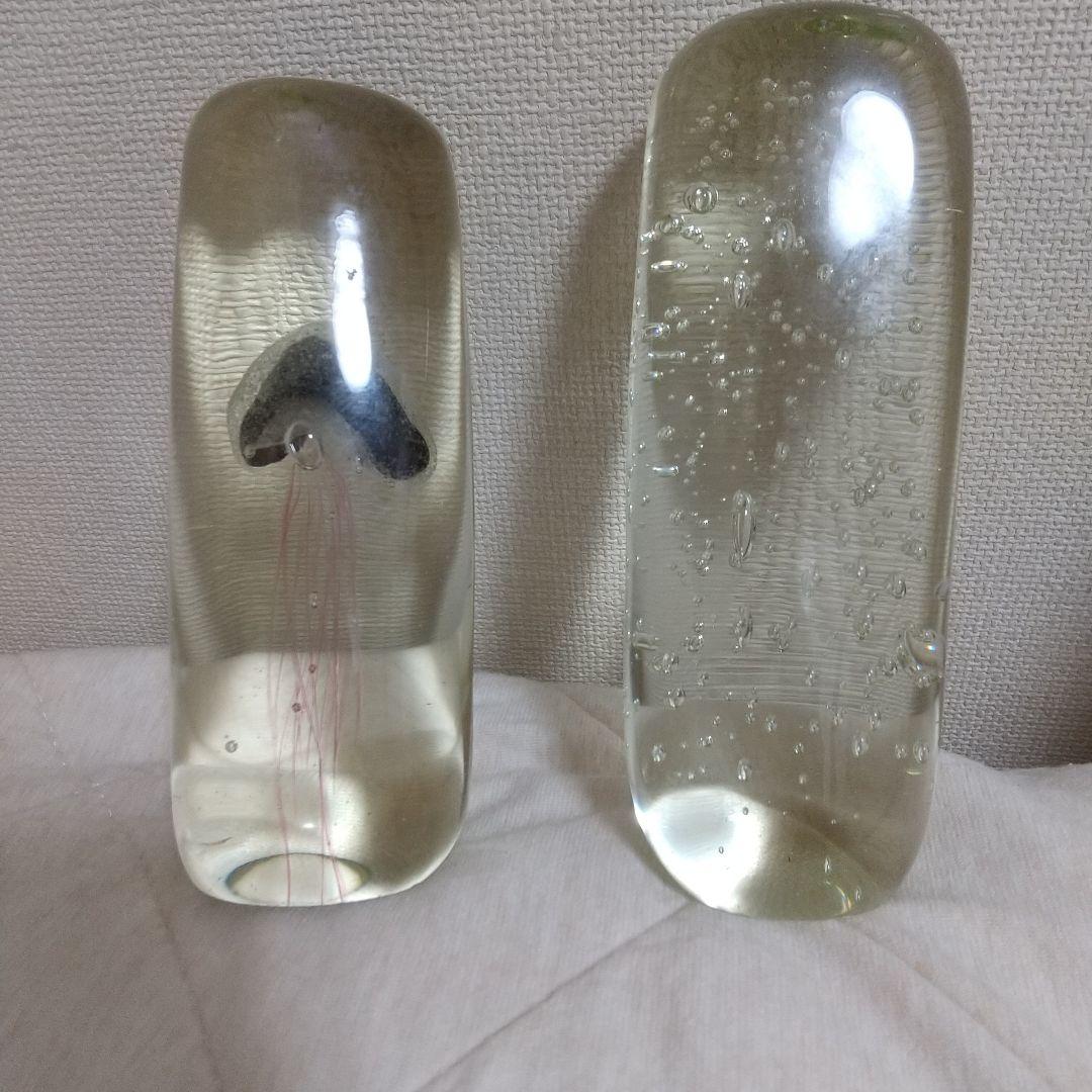 ★オーナメントガラス 水泡 クラゲデザイン 置物 2個セット a0410