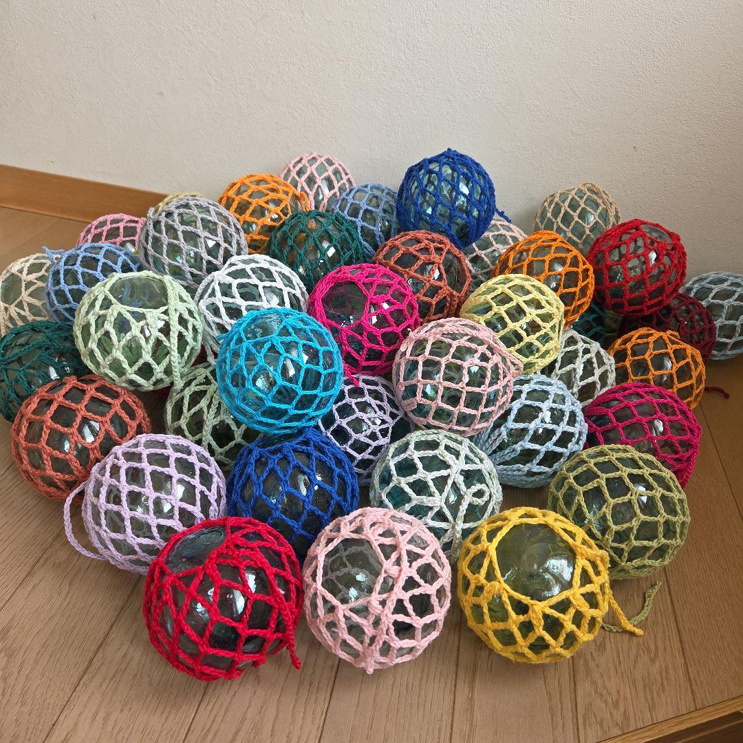 ガラス浮き玉 ガラス玉 ９cmx ５４