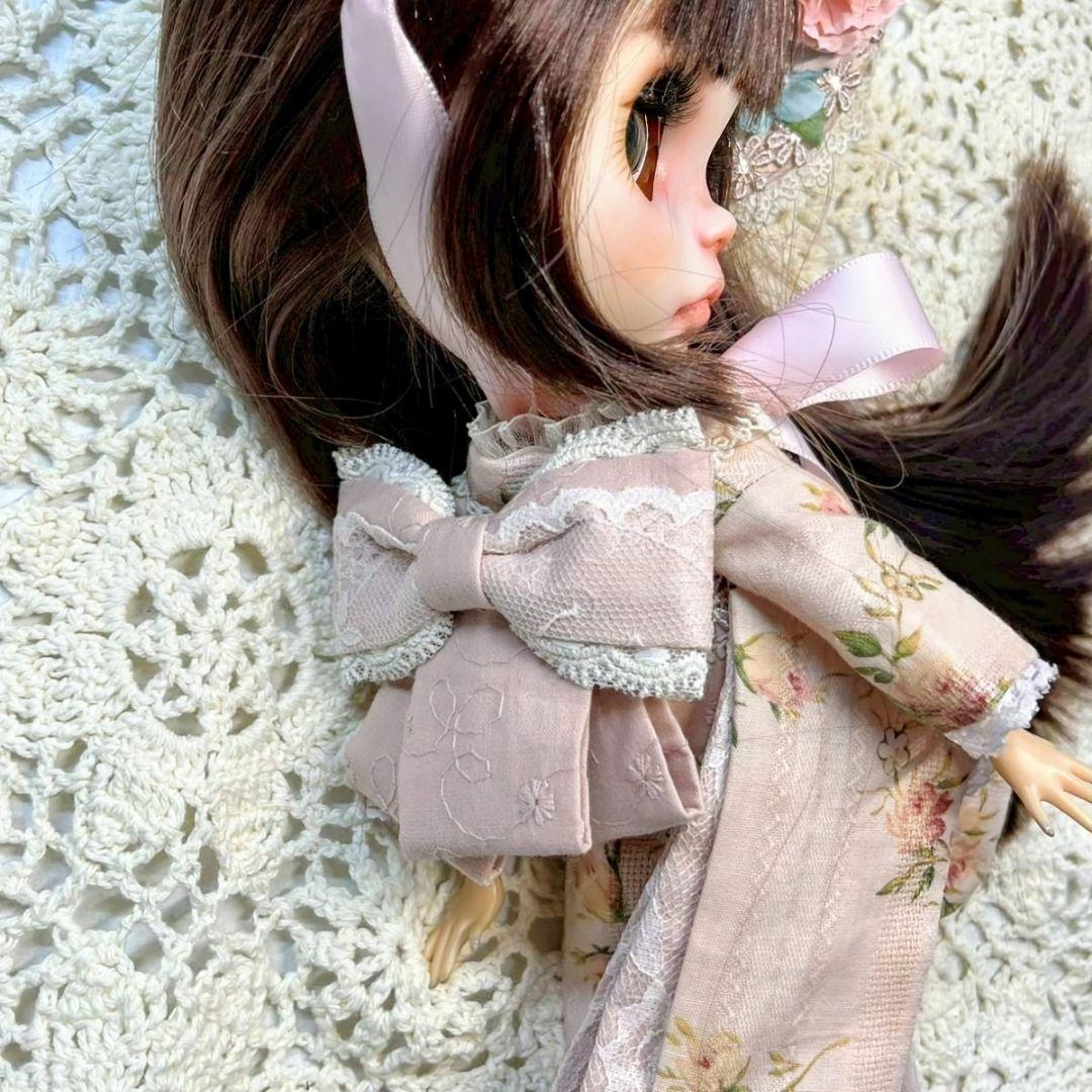 ドール　ロリータエプロンドレス着物5点セット《薔薇》