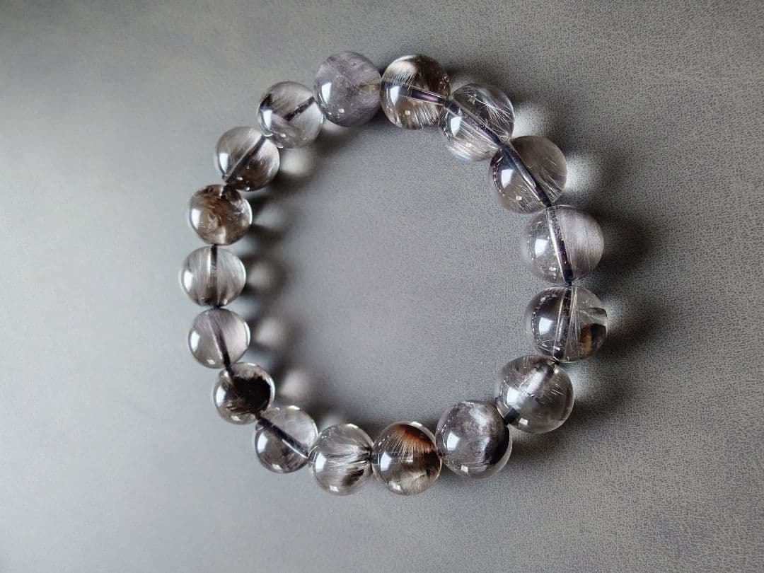 プラチナルチルクォーツ　ブレスレット 12mm後半