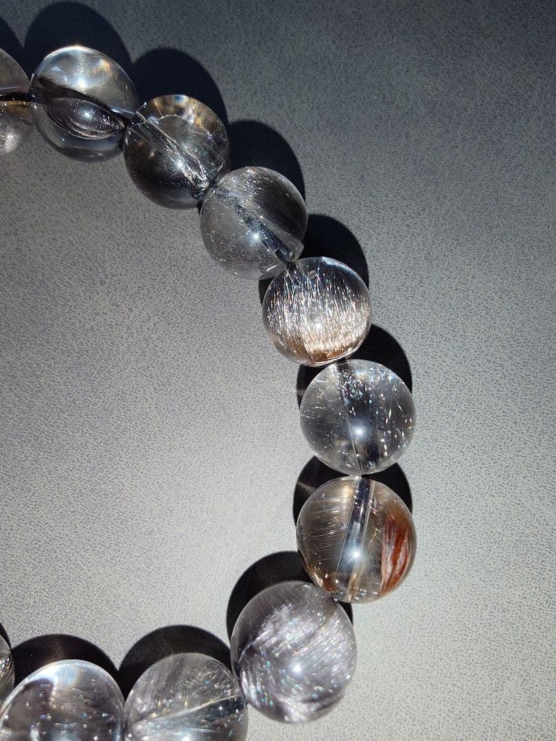 プラチナルチルクォーツ　ブレスレット 12mm後半