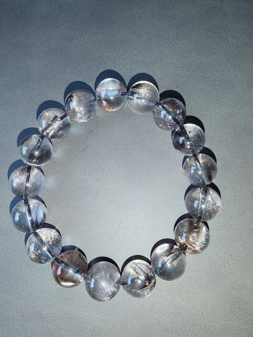 プラチナルチルクォーツ　ブレスレット 12mm後半