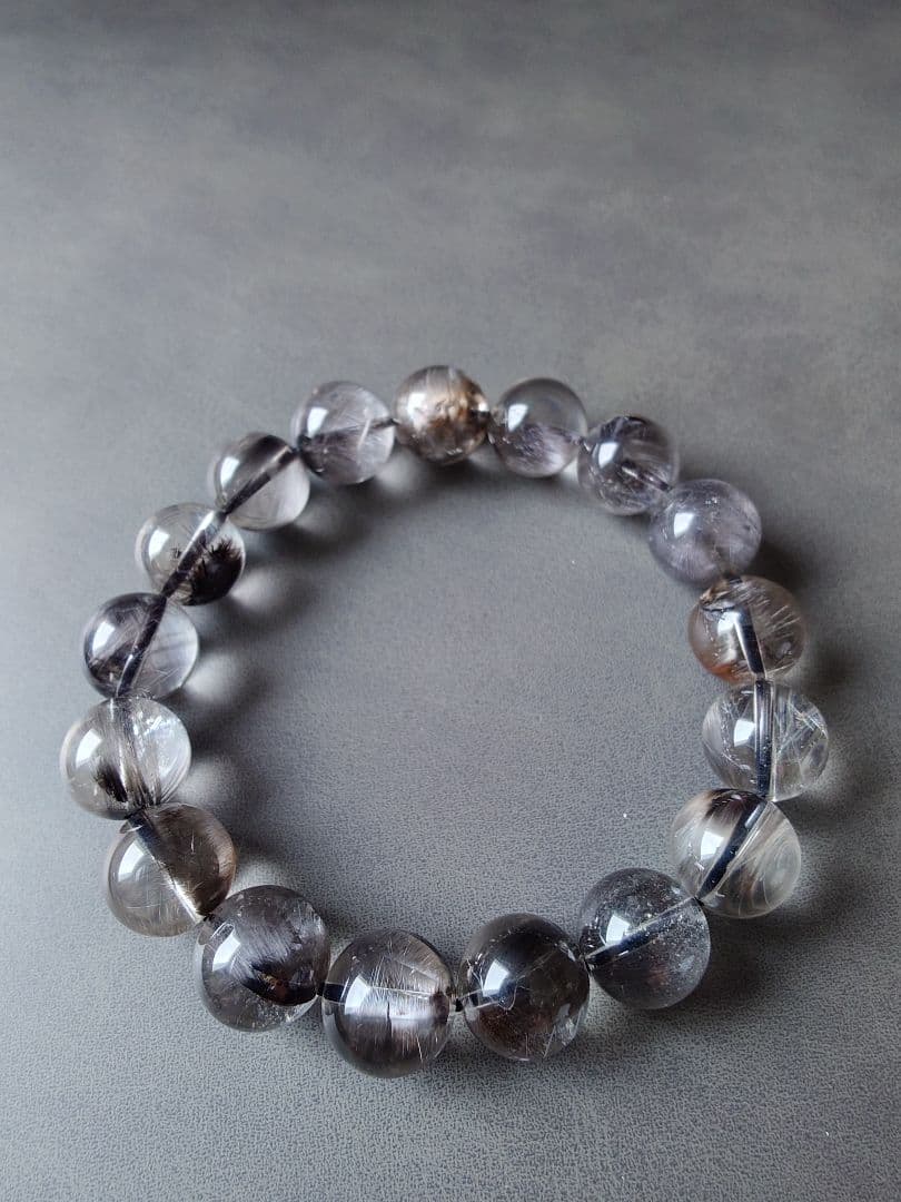 プラチナルチルクォーツ　ブレスレット 12mm後半