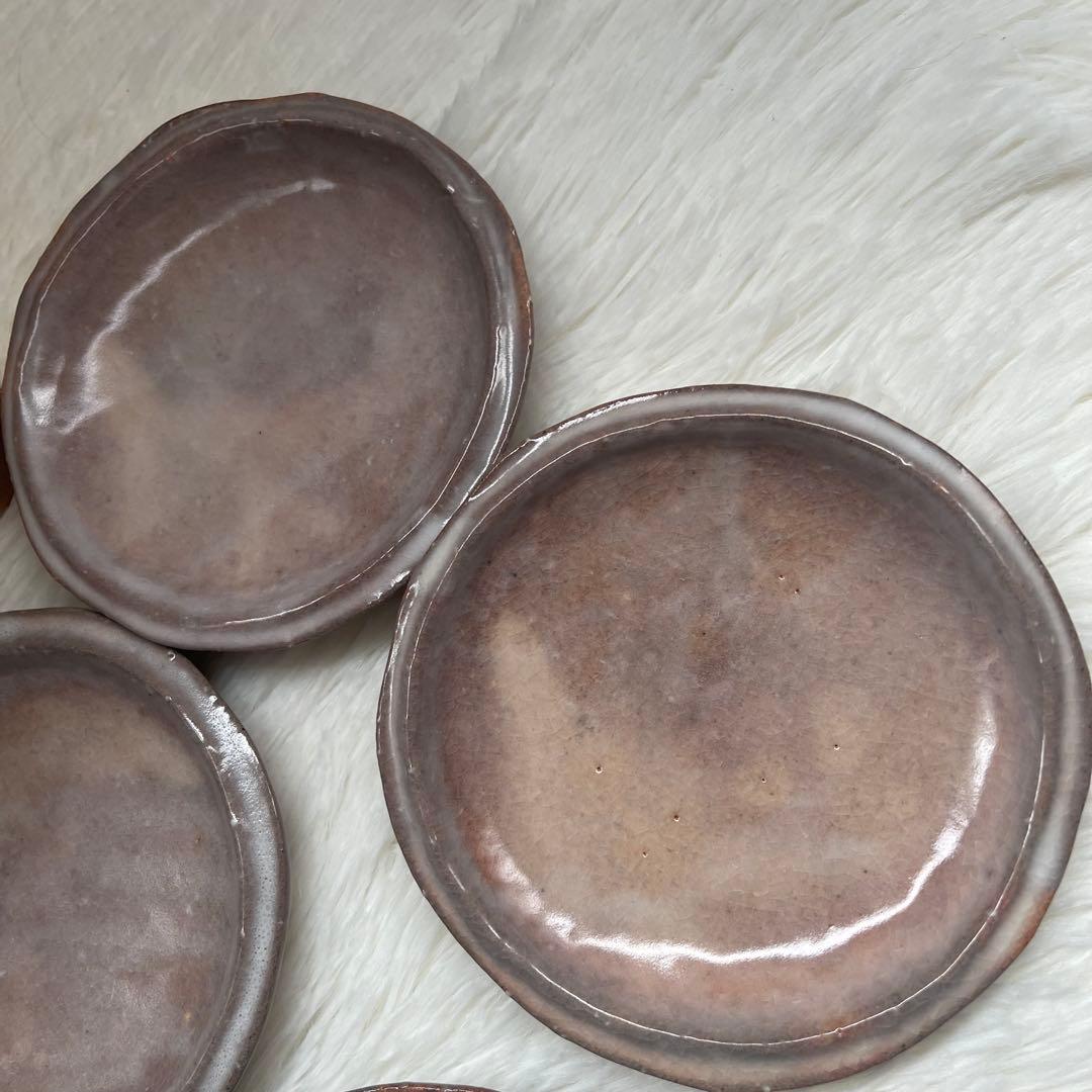 【5客セット】鉢 菓子器 銘々皿 萩焼 大和 保男 窯 作 茶道　箱付き