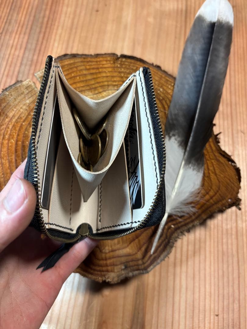 コンパクトL字ファスナー財布　黒