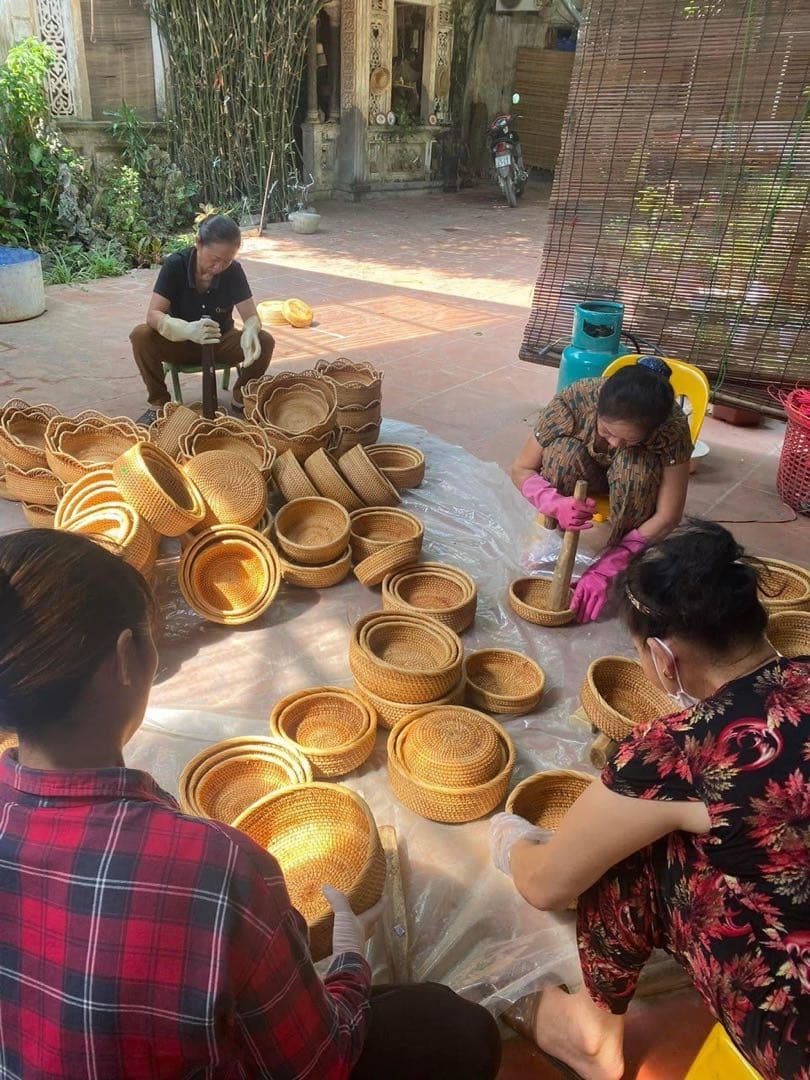 【新品】ラタン バスケット 3点セット 深型 収納かご アジアン雑貨 ナチュラル